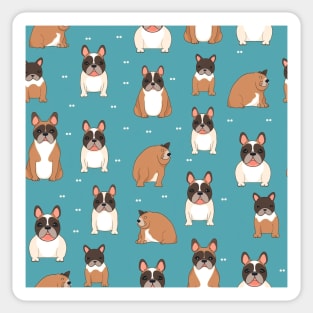 Cute cartoon French bulldog pattern 01 Sticker